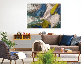 Abstract Seascape Painting, Large Original Abstract Art, Wall Art, Abstract Art, 30" x 40", Gallery Wrap Stretched Canvas