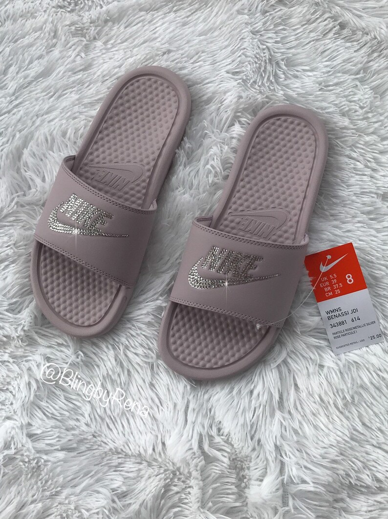 mauve benassi slide sandals