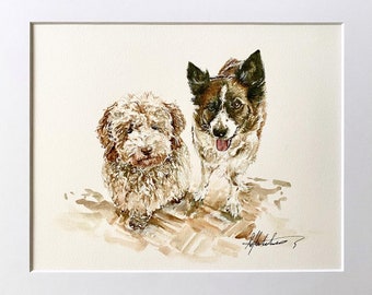 Personalised Pet Portraits - original watercolour painting - made to order from a photo you send to me !