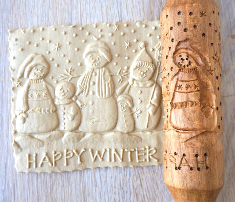 Embossed Rolling Pin Christmas Gift Patterned Rolling Pin Etsy