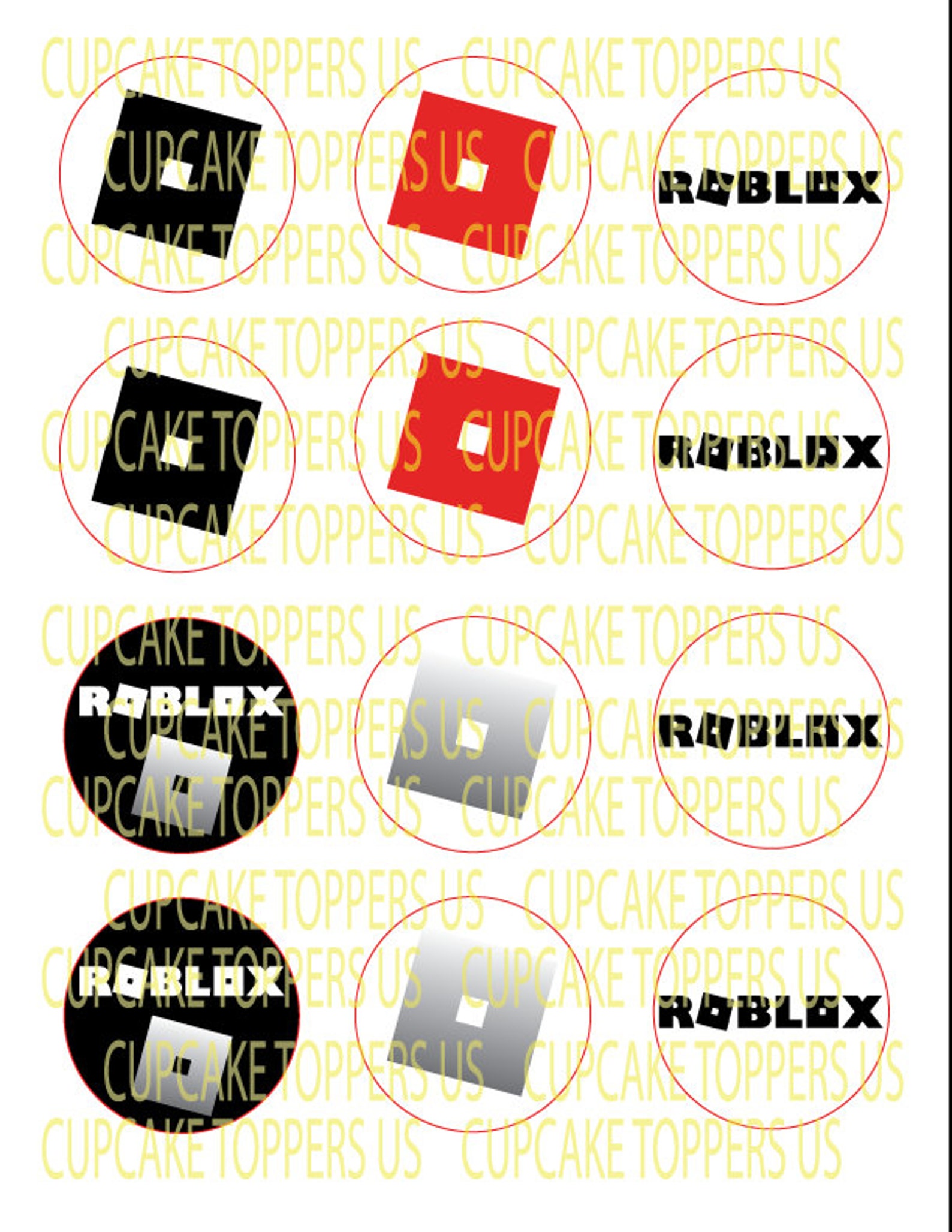 Free Printable Roblox Cupcake Toppers