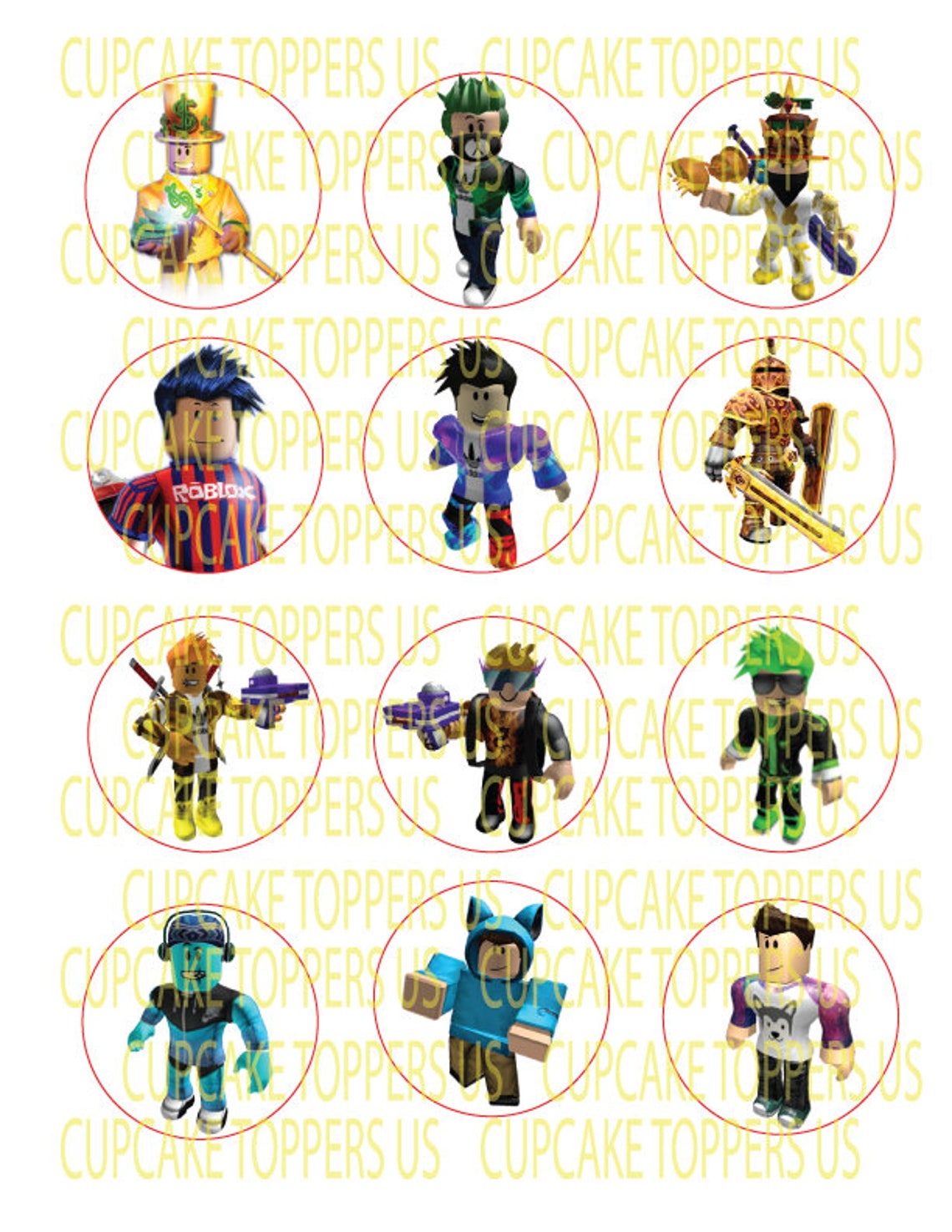 Roblox Cupcake Toppers PRINTABLE for Girls and Boys | Etsy