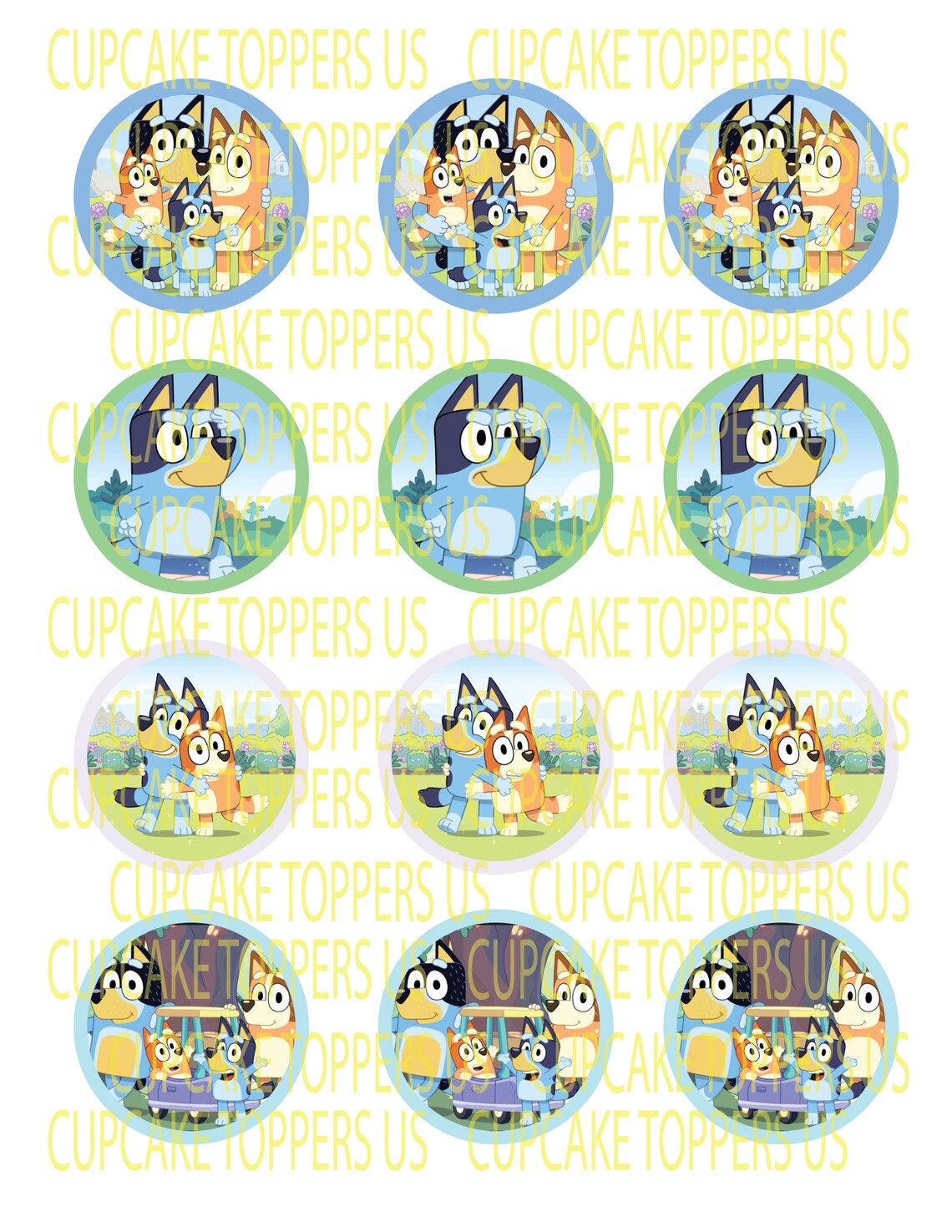 Bluey Cupcake Toppers DIGITAL DOWNLOAD Etsy UK