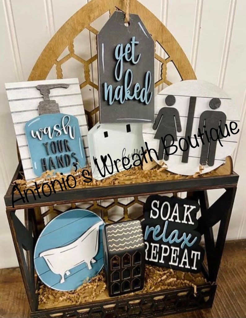 Bathroom Decor Bathroom Tiered Tray Bundle Bathroom Tiered Etsy