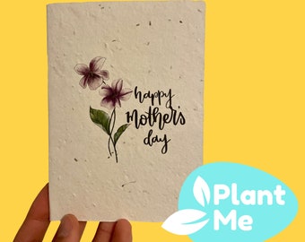 Plantable Mothers Day Card Purple Flower