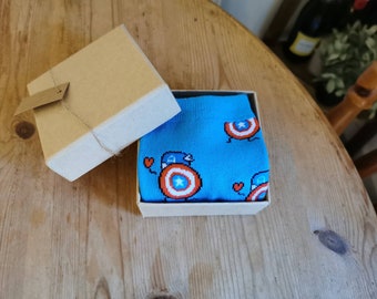 Captain America Superhero Marvel Socks Rustic Gift Set