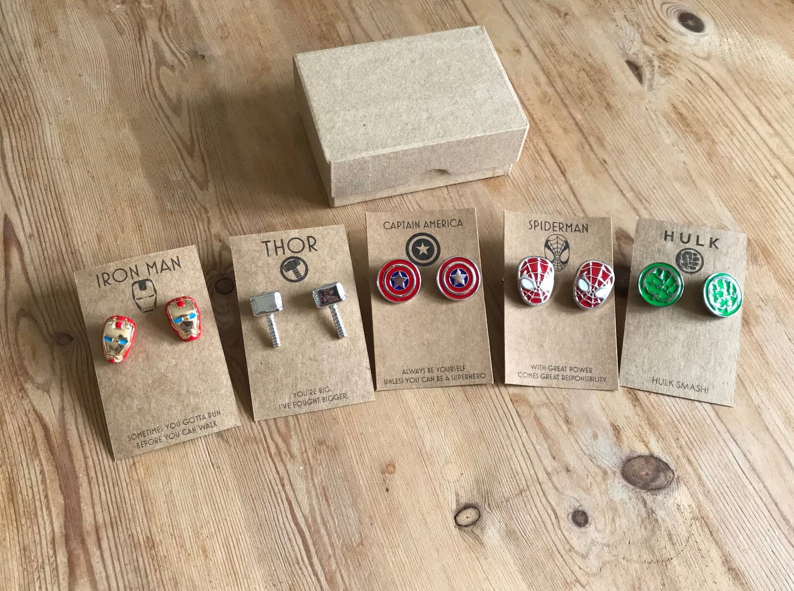 Creative Superhero Groomsmen Gift Idea, DC Cufflinks with Kraft Gift Cards