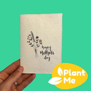 Tarjeta para el Día de la Madre que se puede plantar: ramo de flores