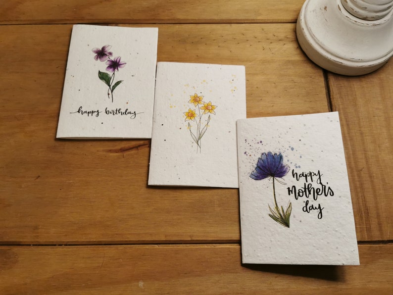 Tarjetas de agradecimiento plantables Tarjetas de semillas A6 Regalo ecológico con tarjeta Plantar un árbol imagen 8