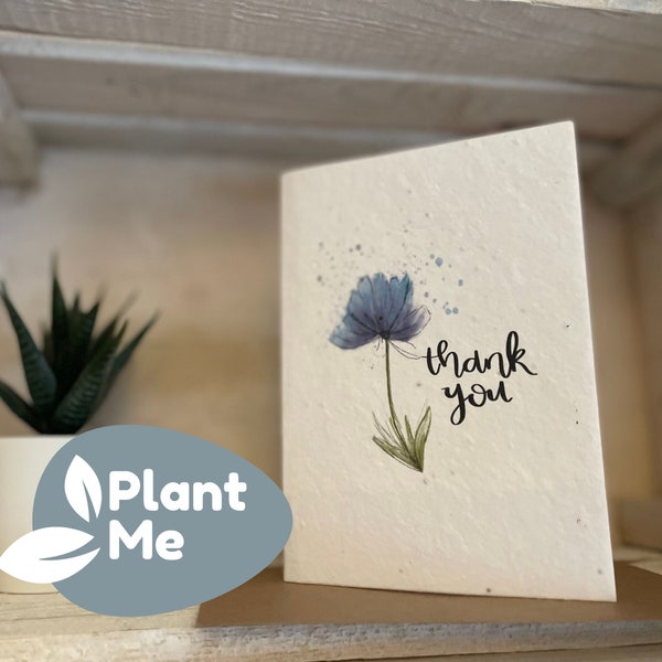 Plantable Thank You cards A6 Seed Cards Eco Friendly Gift with Plant a Tree Card