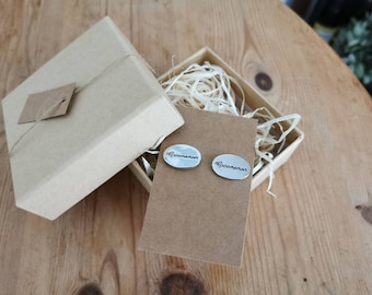 Brazaletes De boda Cufflinks con conjunto de regalo de boda rústica