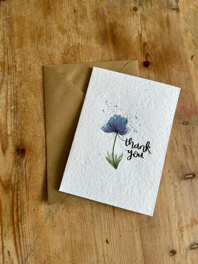 Pack of 10-20 Seeded Thank You Cards Multipack Thank You Greeting Card Made from Seed Paper with Wildflower Seeds Plant After image 8