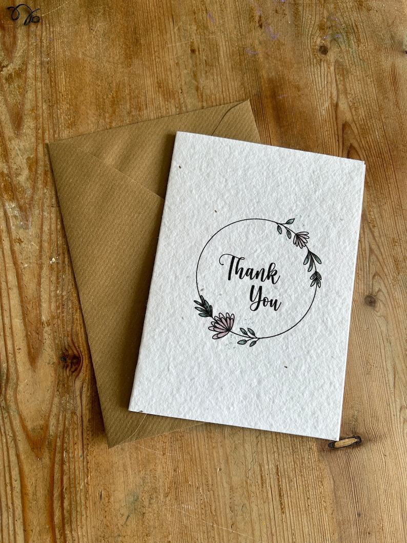 Pack of 10-20 Seeded Thank You Cards Multipack Thank You Greeting Card Made from Seed Paper with Wildflower Seeds Plant After image 5