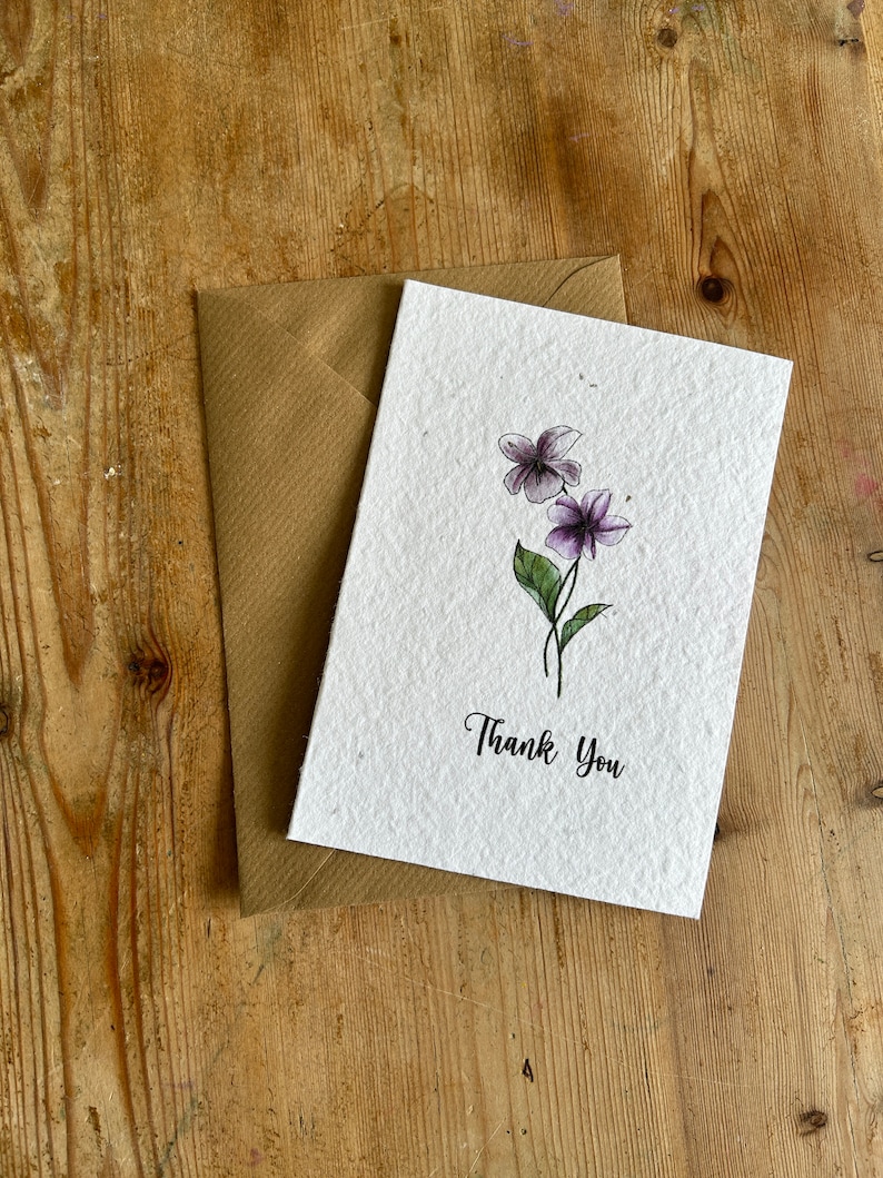 Pack of 10-20 Seeded Thank You Cards Multipack Thank You Greeting Card Made from Seed Paper with Wildflower Seeds Plant After image 7