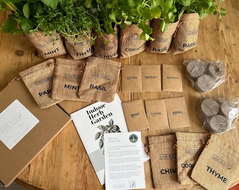 Jute Indoor Herb Garden Kit, UK Seed Mix, Eco Friendly Gift