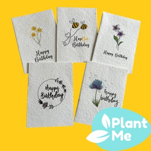Pack of 10-20 Seeded Birthday Cards Multipack Birthday Cards for Women, Men & Children. Made from Eco-Friendly Cards with Wildflower Seeds image 2