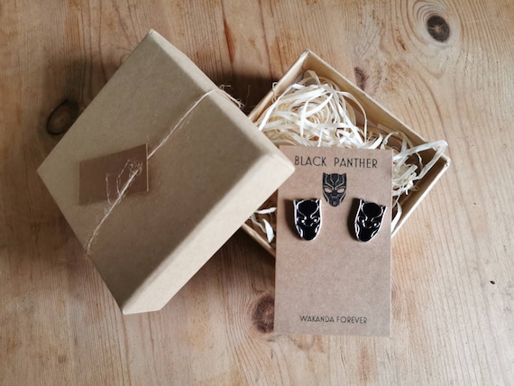 Black Panther Avengers - Superhero / Marvel Cufflinks with Rustic Gift Set