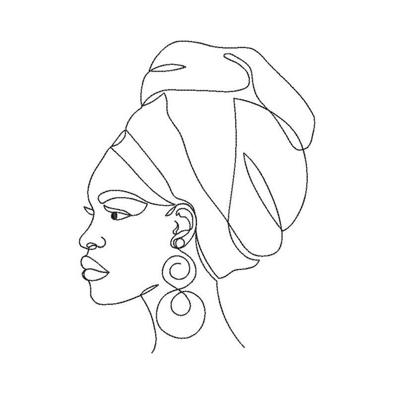 African woman embroidery design line art embroidery designs  etsy African woman embroidery design line art embroidery designs  etsy