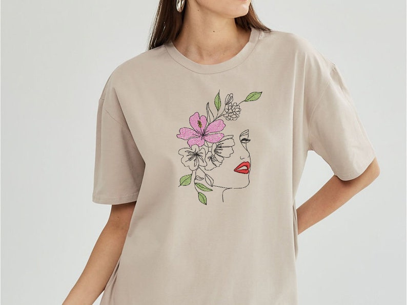 Woman embroidery design woman with flowers embroidery lady  etsy Woman embroidery design woman with flowers embroidery lady  etsy