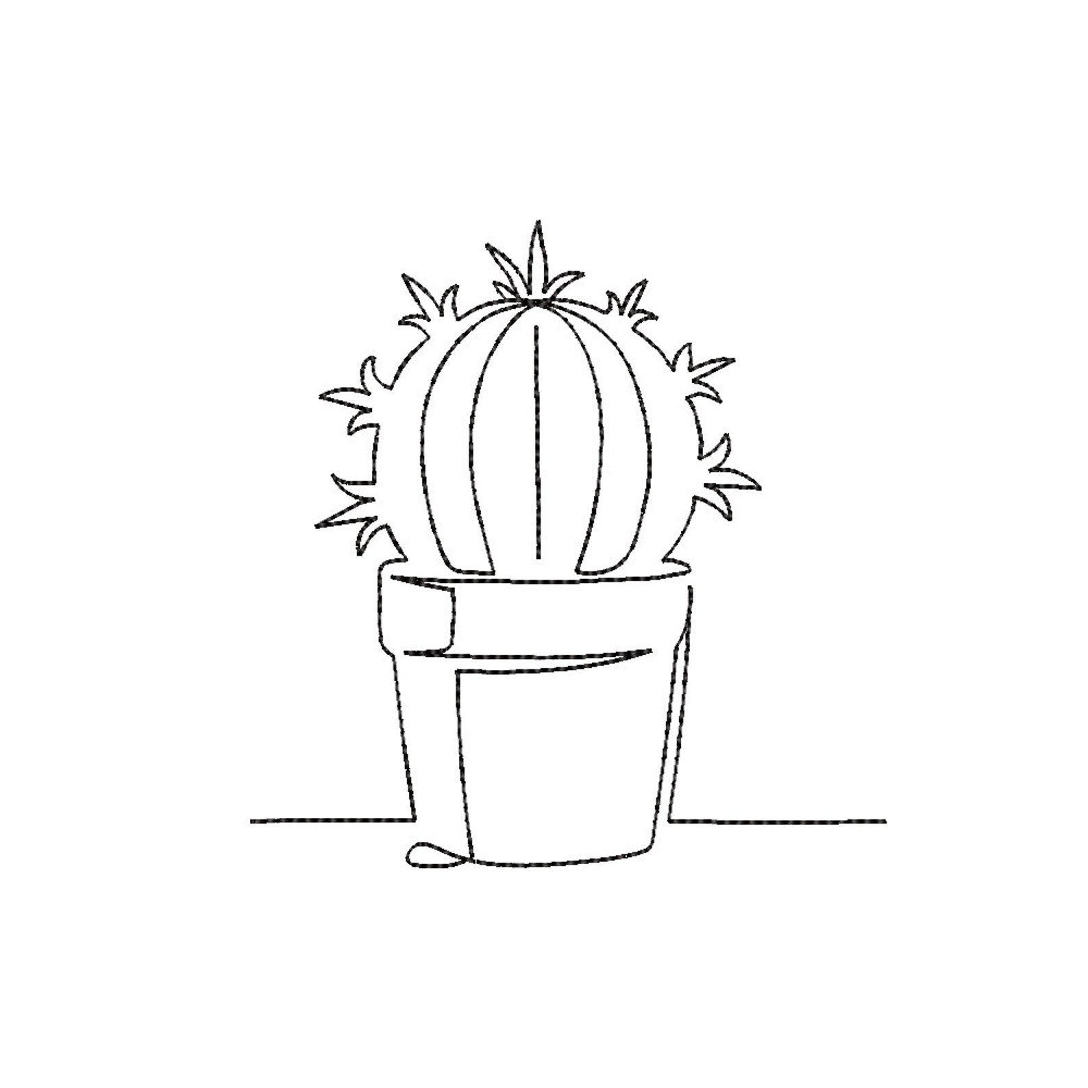 Cactus in a pot jessecmault design  etsy