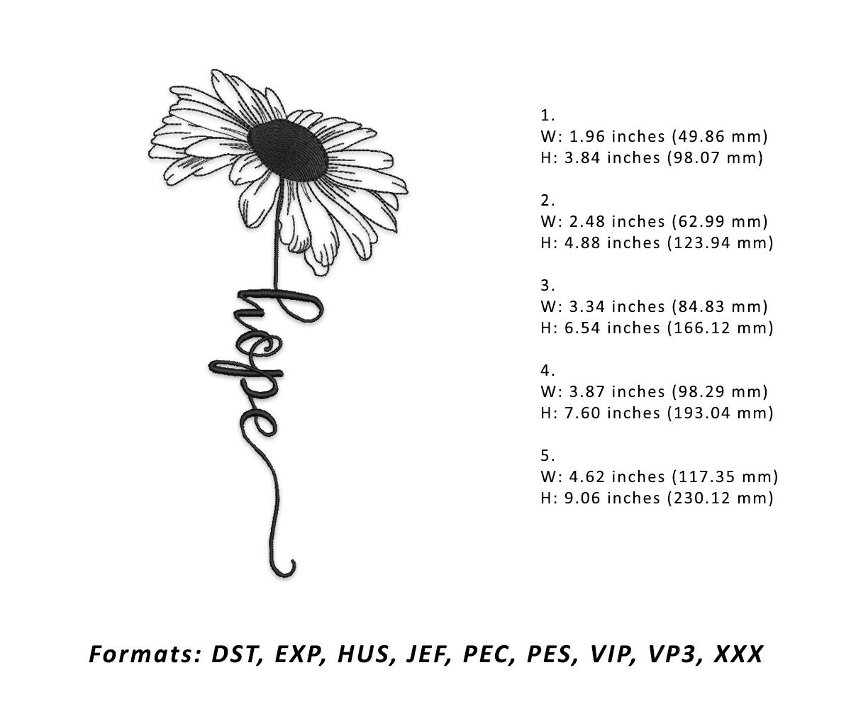 Daisy hope embroidery design  etsy Daisy hope embroidery design  etsy