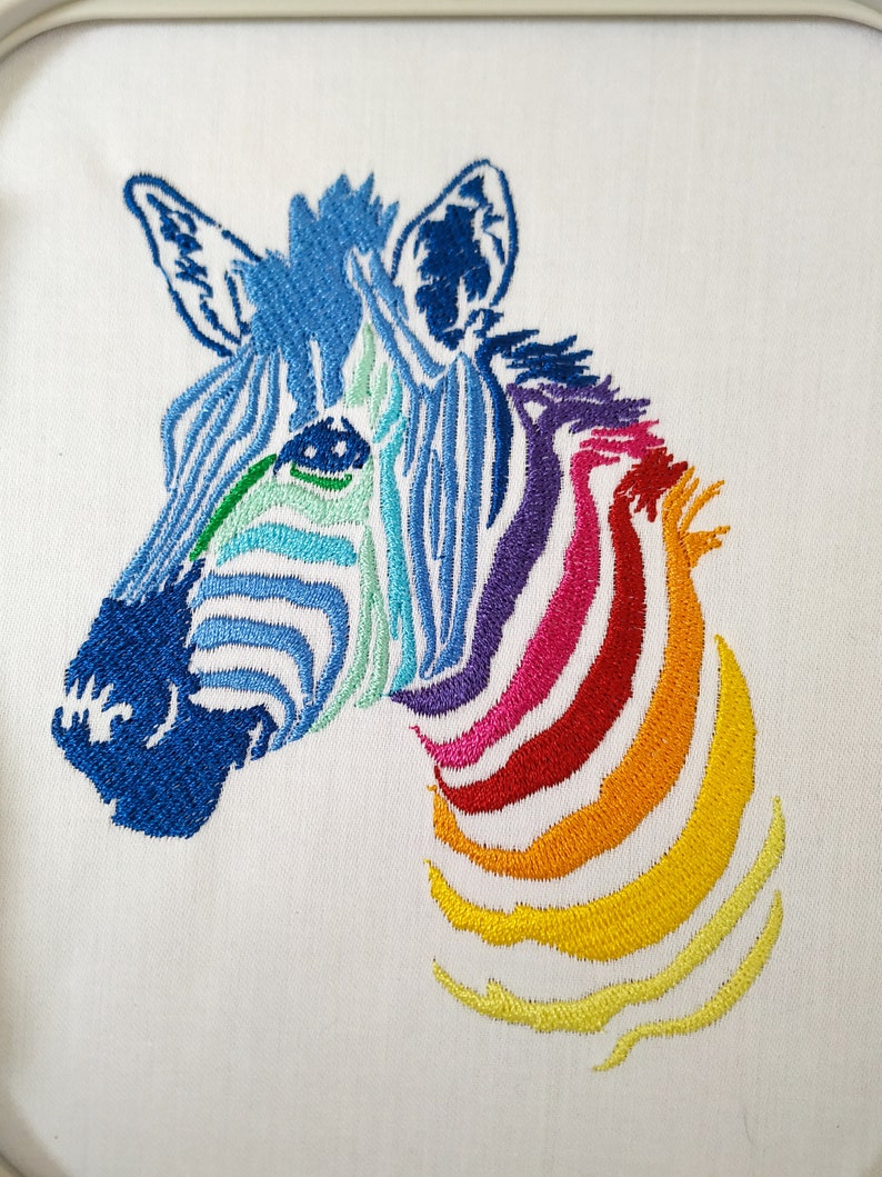 Rainbow zebra embroidery design  etsy Rainbow zebra embroidery design  etsy