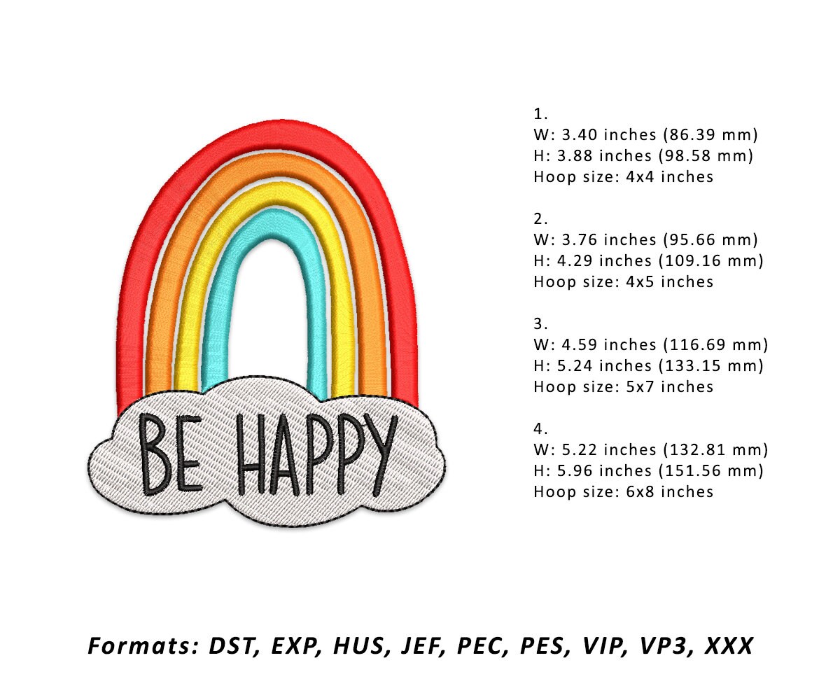Rainbow embroidery design | Etsy