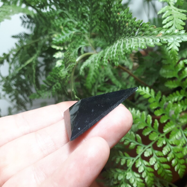 35 x 39 x 8 mm Black Nephrite Jade freeform natural stone cabochon handcrafted for beadwork soutache wire wrapping silversmithing