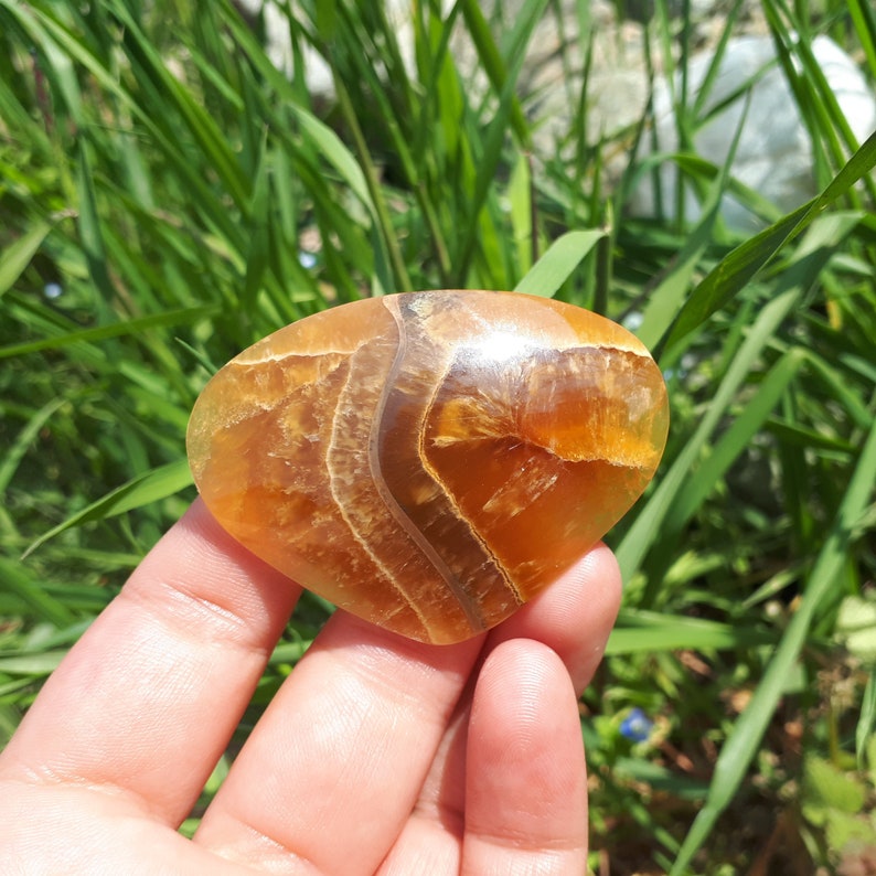 58 x 42 x 8 mm|Fossil Ammonite|Simbircite|Yellow Calcite|Natural Stone|Handcrafted Designer Cabochon