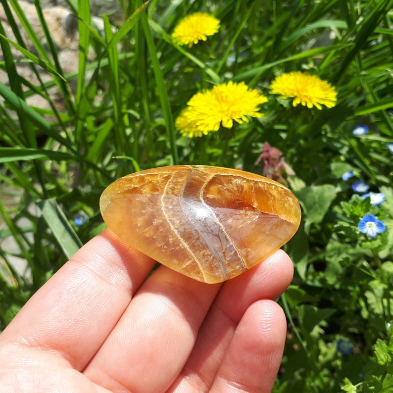 58 x 42 x 8 mm|Fossil Ammonite|Simbircite|Yellow Calcite|Natural Stone|Handcrafted Designer Cabochon
