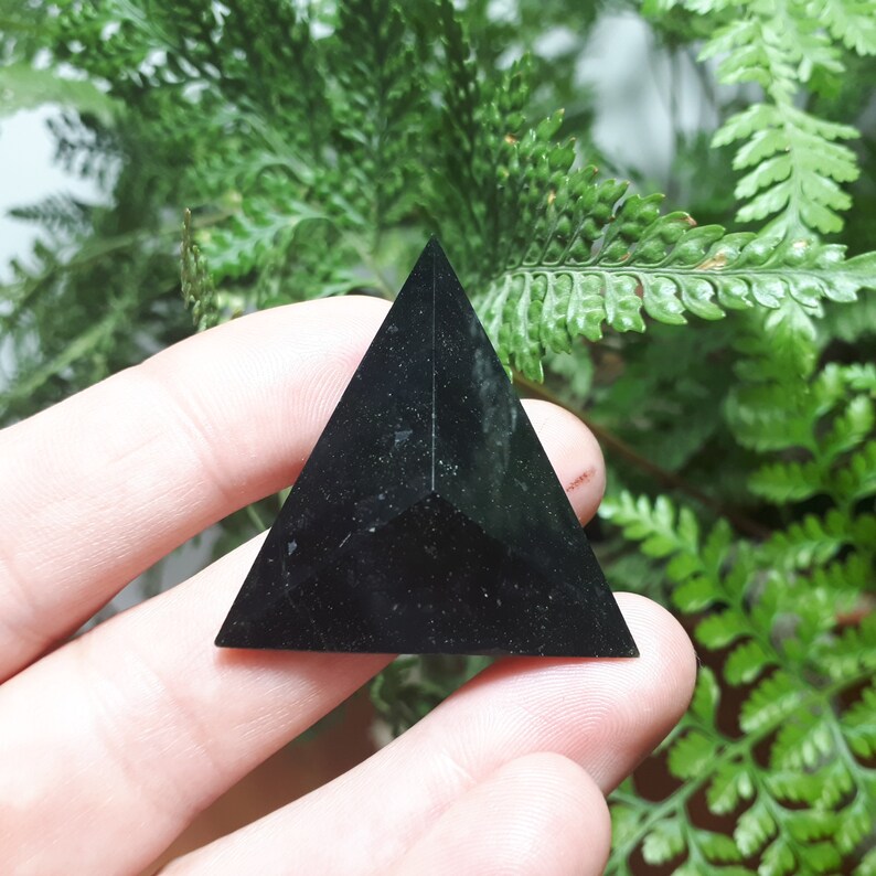 35 x 39 x 8 mm Black Nephrite Jade freeform natural stone cabochon handcrafted for beadwork soutache wire wrapping silversmithing