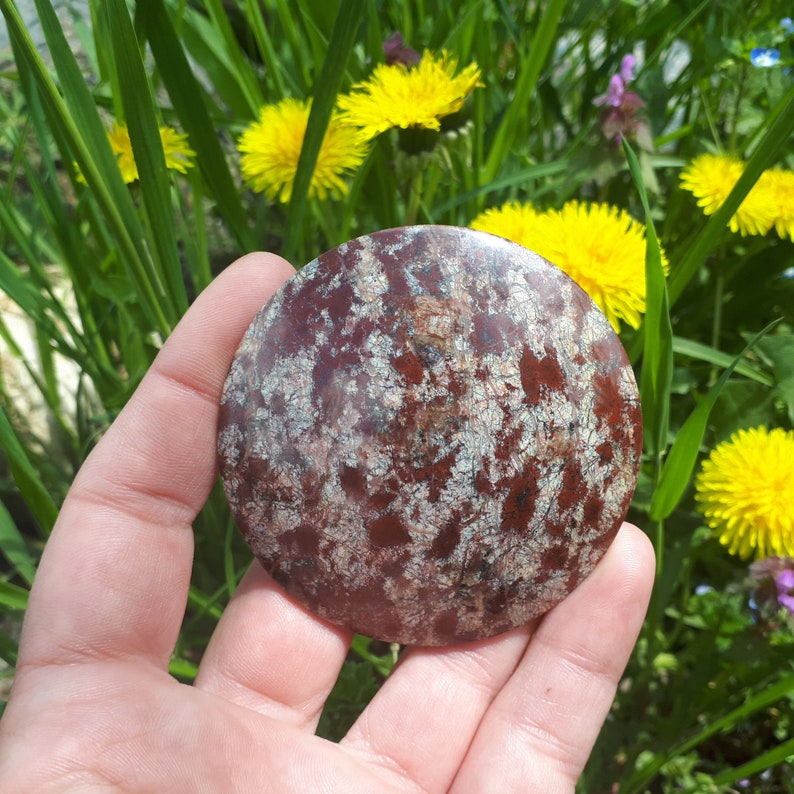 66 x 9 mm variegated jasper round multicolor natural stone handcrafted designer cabochon for beadwork soutache wire wrapping silversmithing