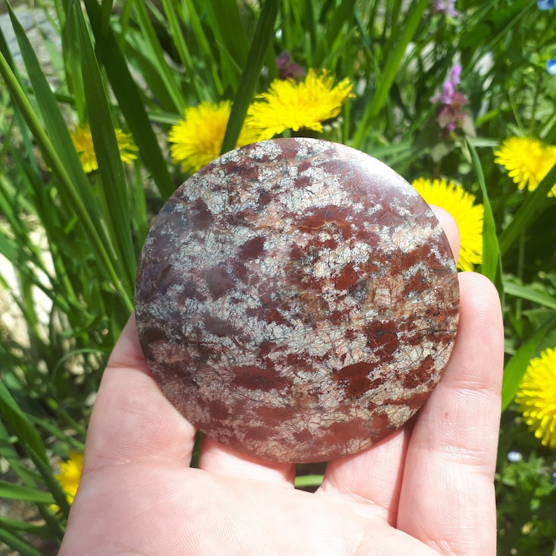 66 x 9 mm variegated jasper round multicolor natural stone handcrafted designer cabochon for beadwork soutache wire wrapping silversmithing