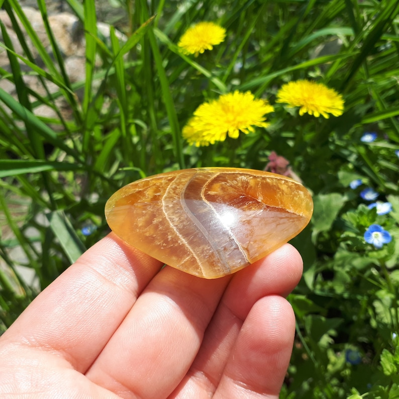 58 x 42 x 8 mm|Fossil Ammonite|Simbircite|Yellow Calcite|Natural Stone|Handcrafted Designer Cabochon