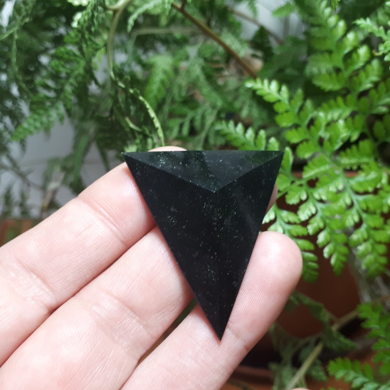 35 x 39 x 8 mm Black Nephrite Jade freeform natural stone cabochon handcrafted for beadwork soutache wire wrapping silversmithing