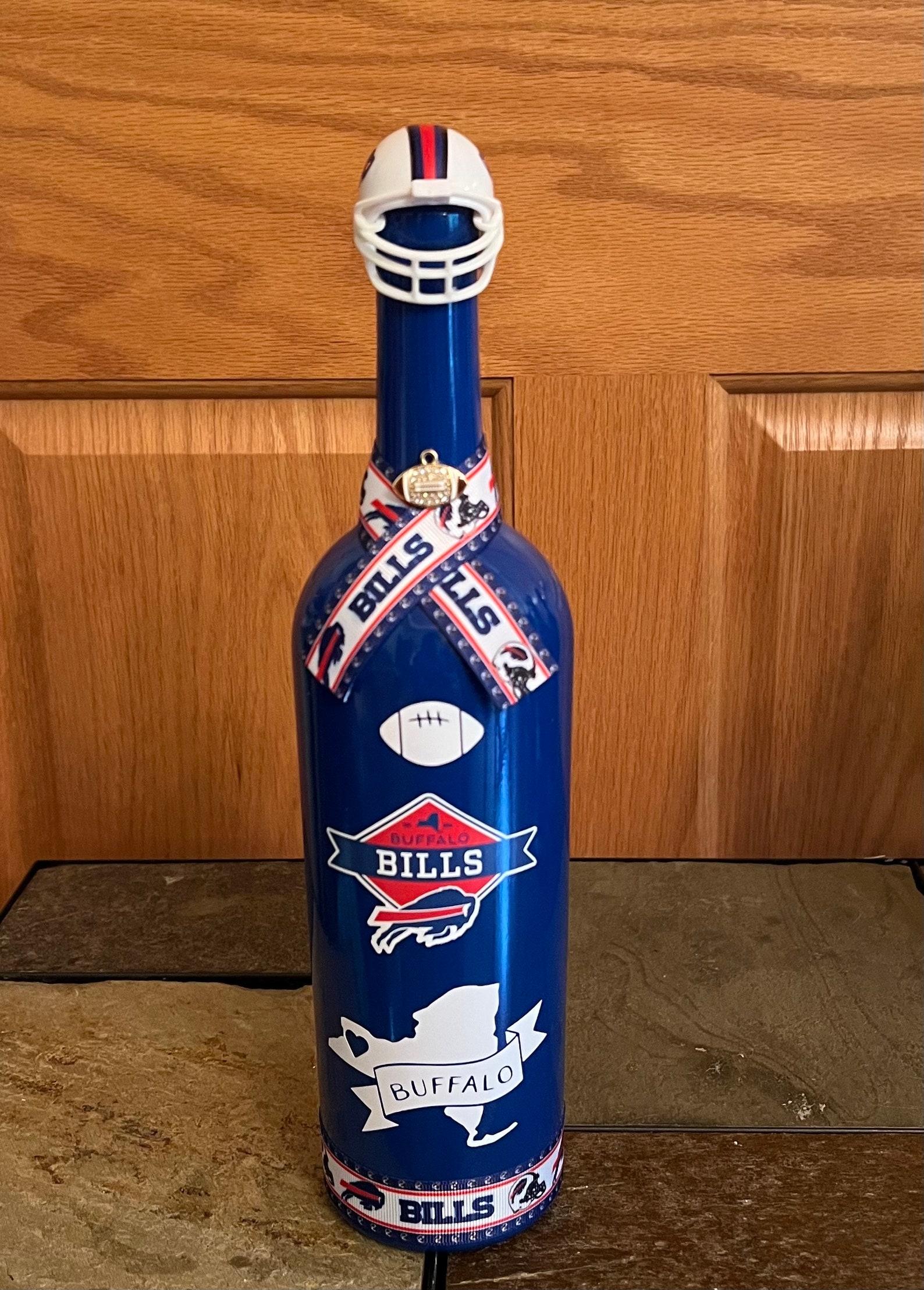 Buffalo Bills Upcycle Wine Bottle Etsy