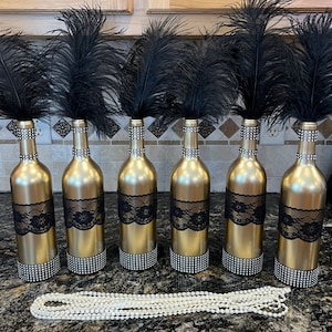Great Gatsby Roaring 20&#39;s Made to Order Upcycle Wine Bottle