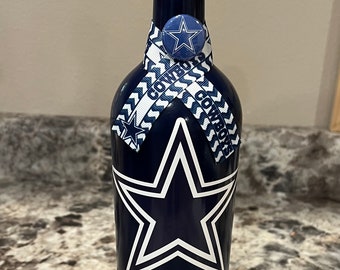 Dallas Cowboy Upcycle Wine Bottle