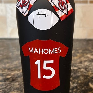 Kansas City Chiefs Patrick Mahomes Upcycle Wine Bottle image 3