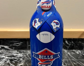 Buffalo Bills Upcycle Wine Bottle