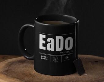 Tasse à café noire EaDo, Houston, TX