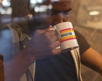 Houston Retro White Glossy Mug