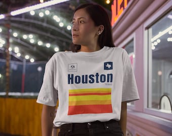 Camiseta holgada Retro Houston para mujer - Blanco