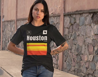 Camiseta holgada Retro Houston para mujer - Negro