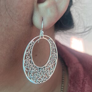 925 Sterling Silver Bali Hoop Earrings, Bali hoops, Hoop Earrings, 45mm Hoops, Silver Hoop Earrings,Tribal Hoops, Boho hoops Bridesmaid Gift