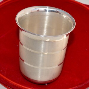 Vaso de agua/leche hecho a mano de plata fina 999 pura, frasco de plata, taza de plata para bebés y niños, utensilios para mantenerse saludables imagen 3