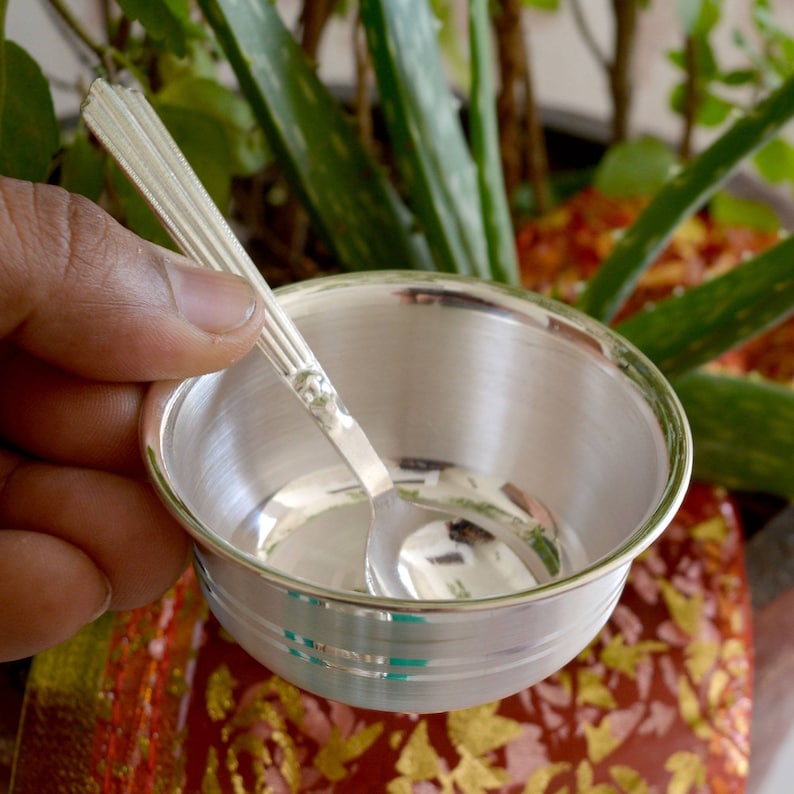 Buy Pure Silver Bowls and Spoons Serving Dishes Baby Serving Etsy