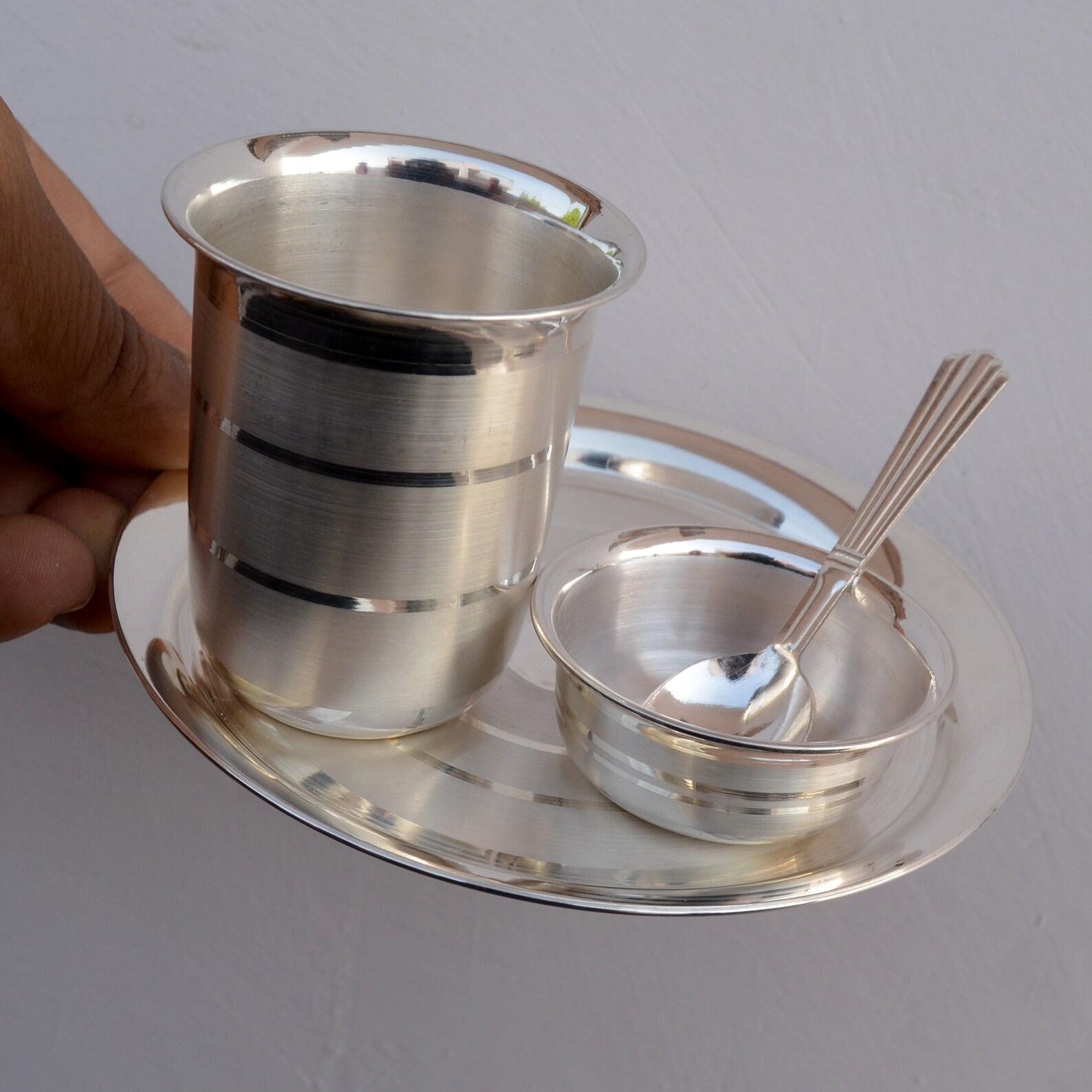 Buy Pure 97 Silver Dinner Sets Buy Pure Silver Dinner Set Etsy