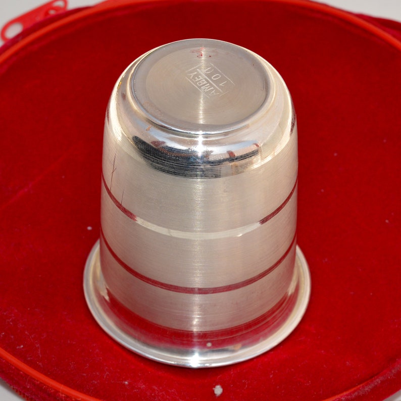 Vaso de agua/leche hecho a mano de plata fina 999 pura, frasco de plata, taza de plata para bebés y niños, utensilios para mantenerse saludables imagen 2
