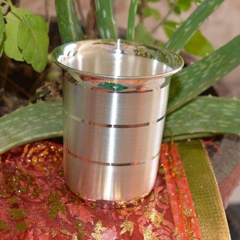 Vaso de agua/leche hecho a mano de plata fina 999 pura, frasco de plata, taza de plata para bebés y niños, utensilios para mantenerse saludables imagen 7
